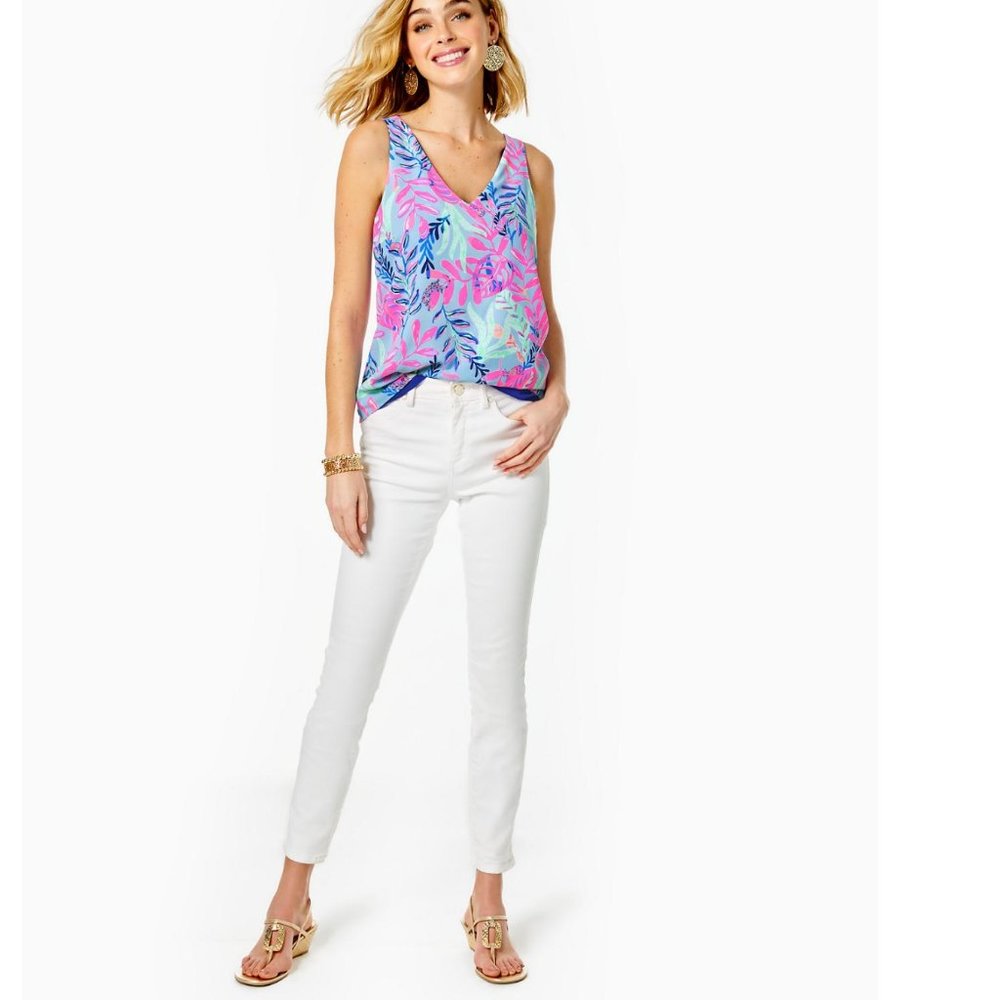 Lilly Pulitzer 29" South Ocean High Rise Skinny Jean, Color: Coconut, Size 6